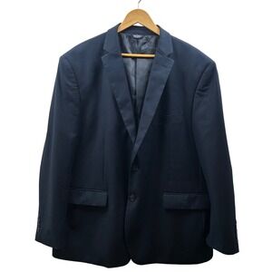 Angelo Rossi Blazer Mens 50R Navy Performance Stretch Micro-Tech Travel Wear